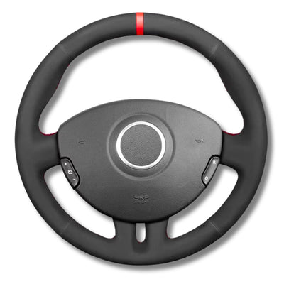 Couvre Volant Clio 3 RS GT Cuir Alcantara - vue de face - Becquet Voiture