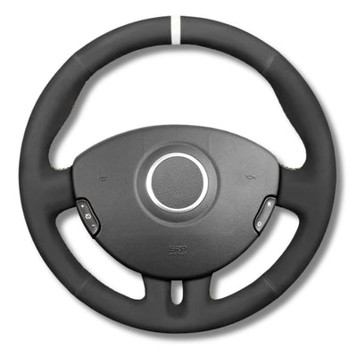 Couvre Volant Clio 3 RS GT Cuir Alcantara - vue de trois-quarts - Becquet Voiture