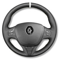 Couvre Volant Clio 4 Cuir Alcantara Surpiqûres - détail du montage - Becquet Voiture