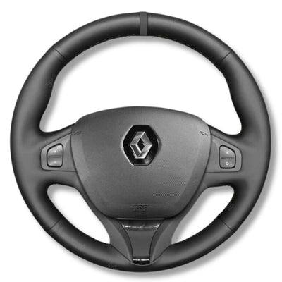 Couvre Volant Clio 4 Cuir Alcantara Surpiqûres - en situation - Becquet Voiture