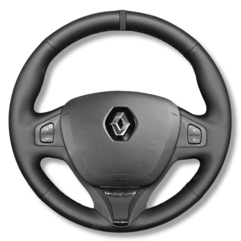 Couvre Volant Clio 4 Cuir Alcantara Surpiqûres - en situation - Becquet Voiture