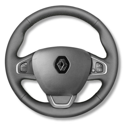 Couvre Volant Clio 4 Cuir Alcantara Surpiqûres - installé sur véhicule 2 - Becquet Voiture