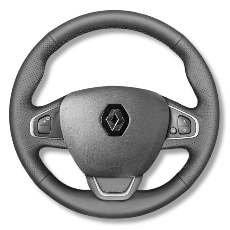 Couvre Volant Clio 4 Cuir Alcantara Surpiqûres - installé sur véhicule 2 - Becquet Voiture