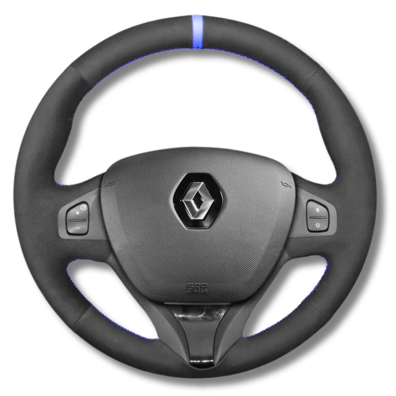 Couvre Volant Clio 4 Cuir Alcantara Surpiqûres - packshot studio - Becquet Voiture