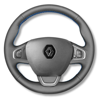Couvre Volant Clio 4 Cuir Alcantara Surpiqûres - vue arrière 2 - Becquet Voiture