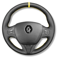 Couvre Volant Clio 4 Cuir Alcantara Surpiqûres - vue de dessus - Becquet Voiture