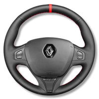 Couvre Volant Clio 4 Cuir Alcantara Surpiqûres - vue de face 2 - Becquet Voiture