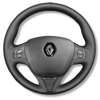 Couvre Volant Clio 4 Cuir Alcantara Surpiqûres - vue de face 3 - Becquet Voiture