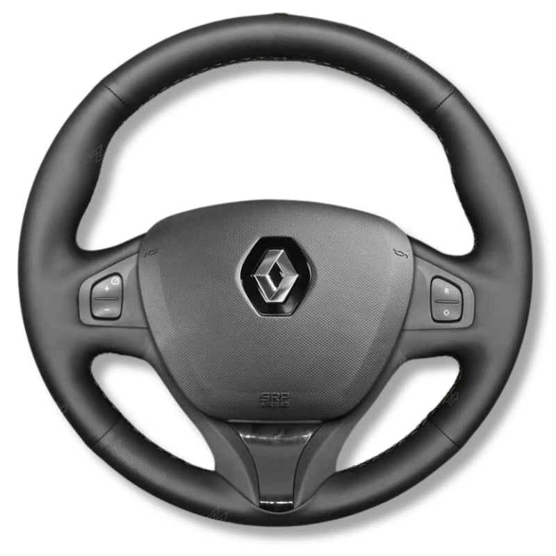 Couvre Volant Clio 4 Cuir Alcantara Surpiqûres - vue de face 3 - Becquet Voiture