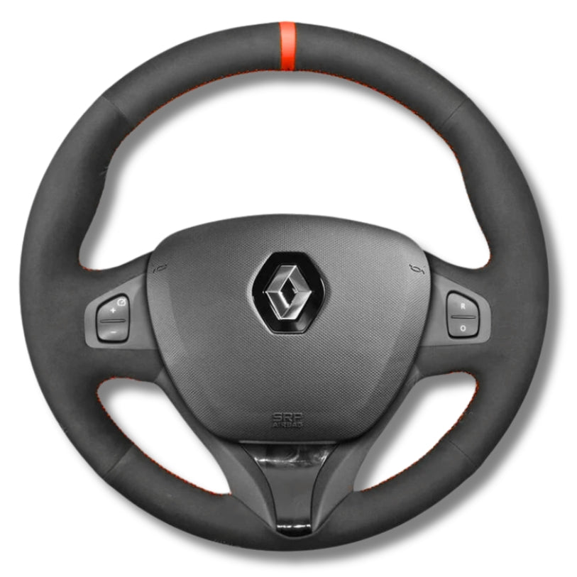 Couvre Volant Clio 4 Cuir Alcantara Surpiqûres - vue de face - Becquet Voiture