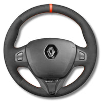 Couvre Volant Clio 4 Cuir Alcantara Surpiqûres - vue de face - Becquet Voiture