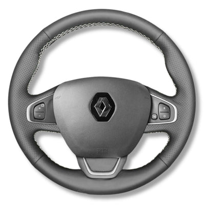 Couvre Volant Clio 4 Cuir Alcantara Surpiqûres - vue de profil 2 - Becquet Voiture