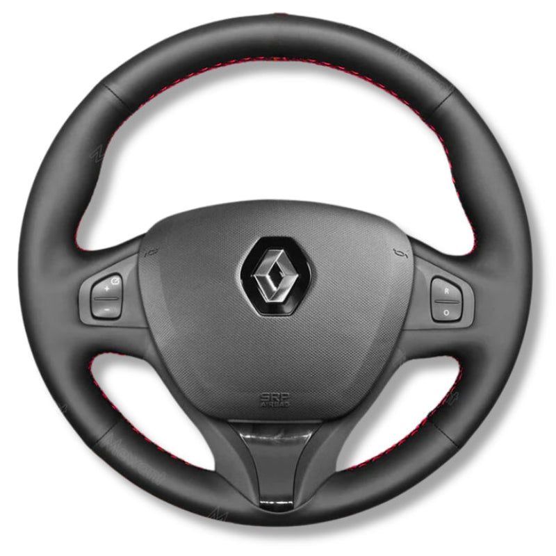 Couvre Volant Clio 4 Cuir Alcantara Surpiqûres - vue de profil 3 - Becquet Voiture