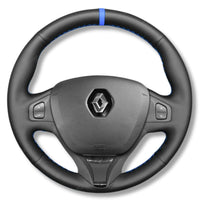 Couvre Volant Clio 4 Cuir Alcantara Surpiqûres - vue rapprochée - Becquet Voiture