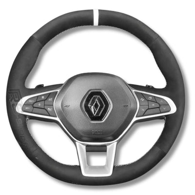 Couvre Volant Clio 5 Cuir Surpiqué - détail du montage - Becquet Voiture