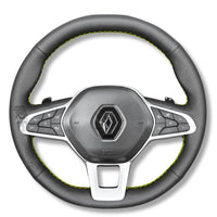 Couvre Volant Clio 5 Cuir Surpiqué - installé sur véhicule - Becquet Voiture