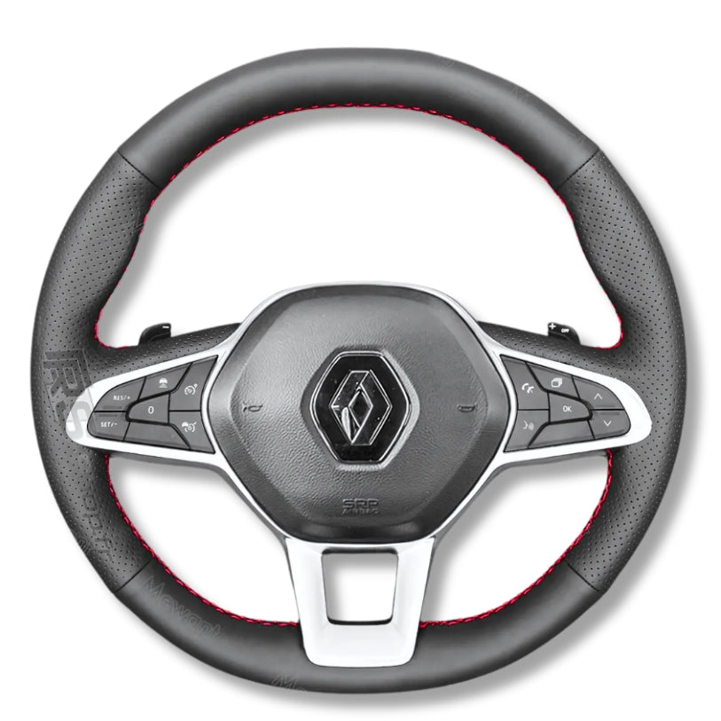 Couvre Volant Clio 5 Cuir Surpiqué - vue de face - Becquet Voiture