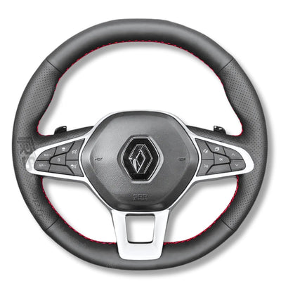 Couvre Volant Clio 5 Cuir Surpiqué - vue de face - Becquet Voiture
