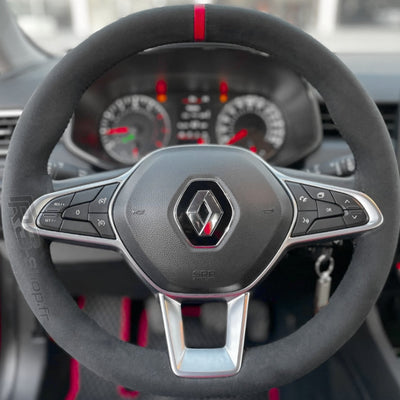 Couvre Volant Clio 5 Cuir Surpiqué - vue de profil - Becquet Voiture
