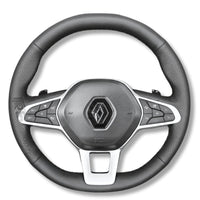 Couvre Volant Clio 5 Cuir Surpiqué - vue de trois-quarts - Becquet Voiture