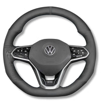 Couvre Volant Cuir VW Golf 8 GTI R Surpiqûres Rouges - installé sur véhicule - Becquet Voiture