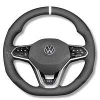Couvre Volant Cuir VW Golf 8 GTI R Surpiqûres Rouges - vue arrière - Becquet Voiture