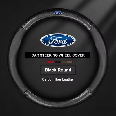 Couvre volant Ford en cuir - installé sur véhicule - Becquet Voiture