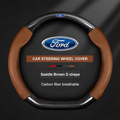 Couvre volant Ford en cuir - vue de dessus - Becquet Voiture