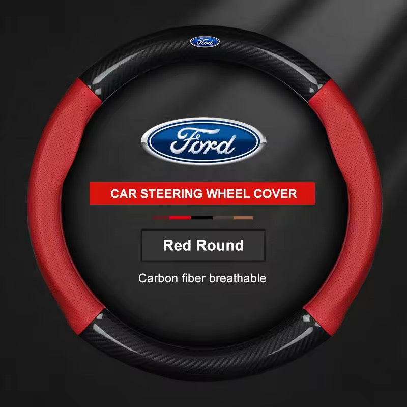 Couvre volant Ford en cuir - vue de trois-quarts - Becquet Voiture