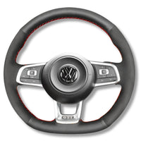Couvre Volant Golf 7 GTI R Cuir Alcantara Surpiqures 38cm - vue arrière 2 - Becquet Voiture