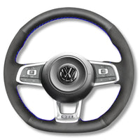 Couvre Volant Golf 7 GTI R Cuir Alcantara Surpiqures 38cm - vue de face 2 - Becquet Voiture