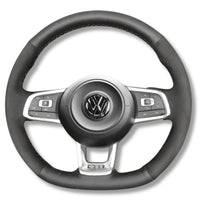 Couvre Volant Golf 7 GTI R Cuir Alcantara Surpiqures 38cm - vue de profil 2 - Becquet Voiture
