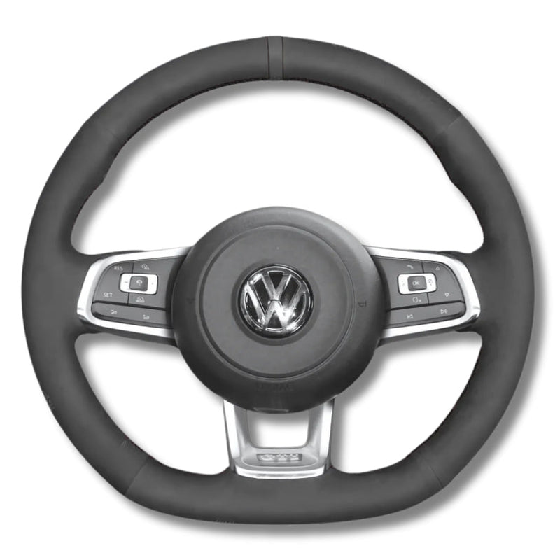 Couvre Volant Golf 7 GTI R Cuir Alcantara Surpiqures 38cm - vue rapprochée - Becquet Voiture