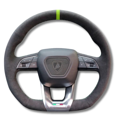 Couvre Volant Lamborghini Urus Alcantara 38cm - installé sur véhicule - Becquet Voiture