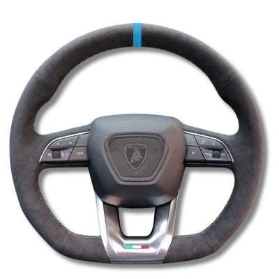 Couvre Volant Lamborghini Urus Alcantara 38cm - vue de trois-quarts - Becquet Voiture