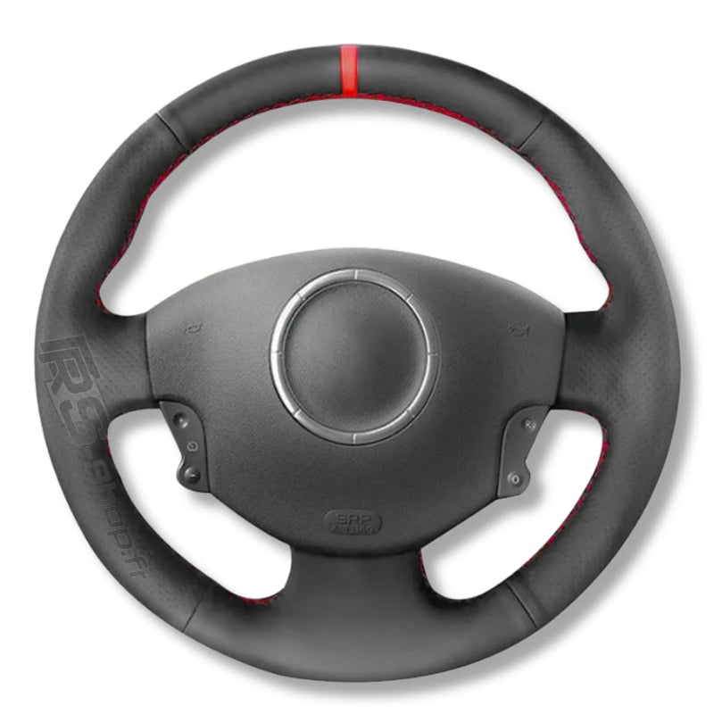 Couvre Volant Megane 2 Cuir Alcantara 38cm - détail du montage - Becquet Voiture