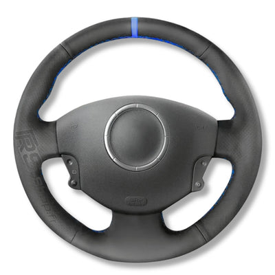 Couvre Volant Megane 2 Cuir Alcantara 38cm - installé sur véhicule - Becquet Voiture