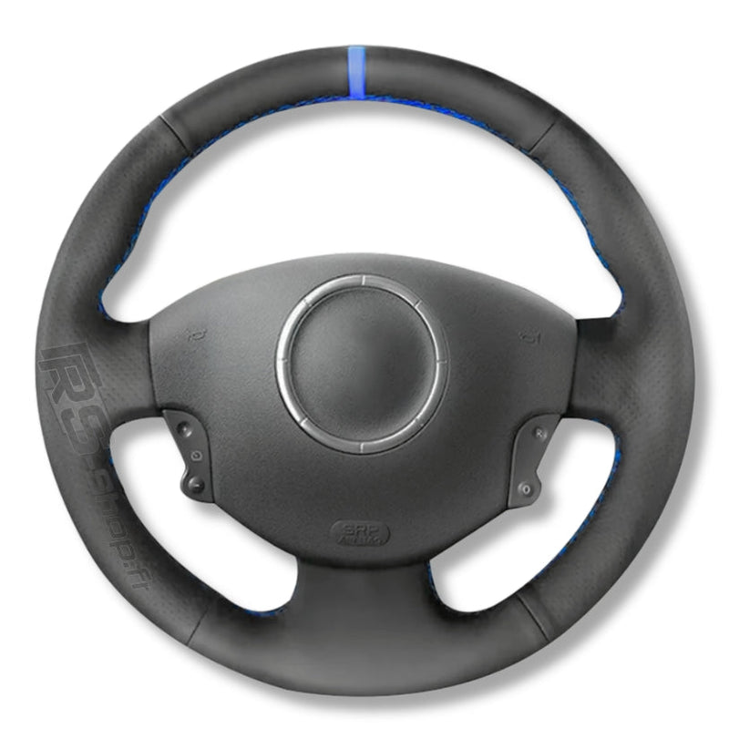Couvre Volant Megane 2 Cuir Alcantara 38cm - installé sur véhicule - Becquet Voiture