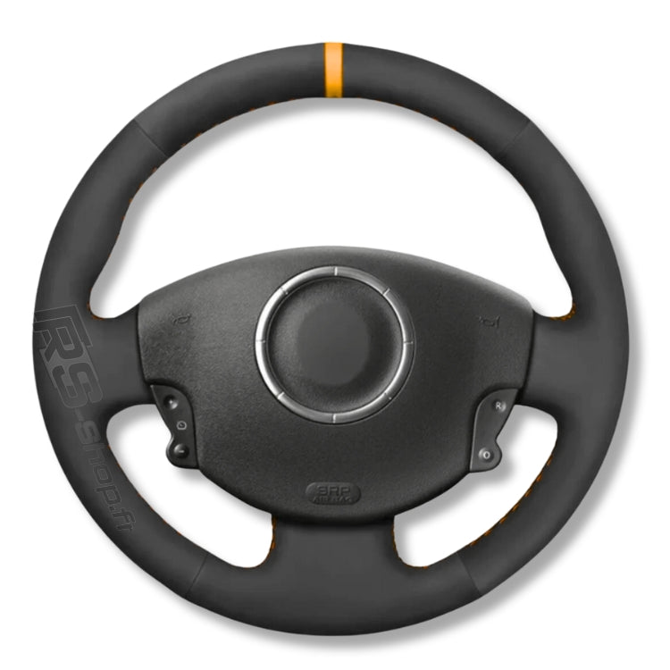 Couvre Volant Megane 2 Cuir Alcantara 38cm - vue de trois-quarts - Becquet Voiture