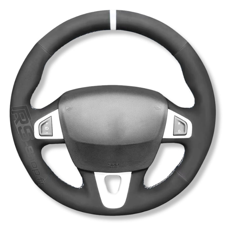 Couvre Volant Megane 3 RS Cuir Alcantara 38cm - détail du montage - Becquet Voiture