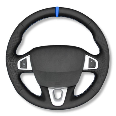 Couvre Volant Megane 3 RS Cuir Alcantara 38cm - installé sur véhicule - Becquet Voiture