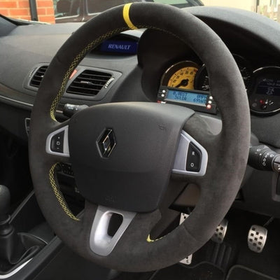Couvre Volant Megane 3 RS Cuir Alcantara 38cm - vue arrière - Becquet Voiture