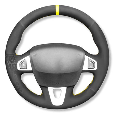 Couvre Volant Megane 3 RS Cuir Alcantara 38cm - vue de dessus - Becquet Voiture