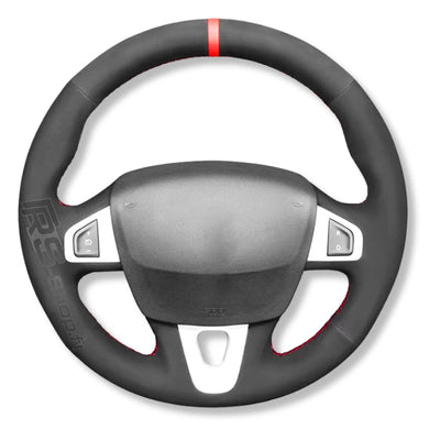 Couvre Volant Megane 3 RS Cuir Alcantara 38cm - vue de face 2 - Becquet Voiture