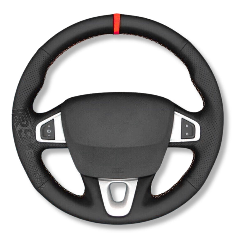 Couvre Volant Megane 3 RS Cuir Alcantara 38cm - vue de face - Becquet Voiture