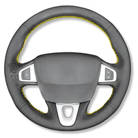 Couvre Volant Megane 3 RS Cuir Alcantara 38cm - vue de trois-quarts 2 - Becquet Voiture