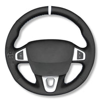 Couvre Volant Megane 3 RS Cuir Alcantara 38cm - vue de trois-quarts - Becquet Voiture