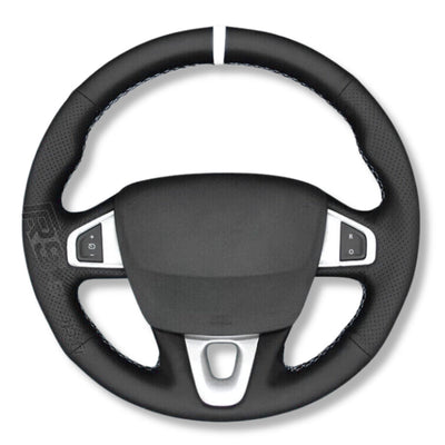 Couvre Volant Megane 3 RS Cuir Alcantara 38cm - vue de trois-quarts - Becquet Voiture