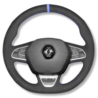Couvre Volant Megane 4 Cuir Alcantara 38cm - installé sur véhicule - Becquet Voiture