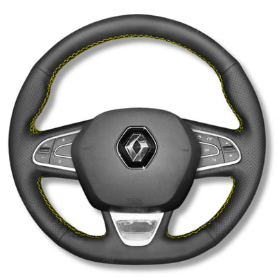 Couvre Volant Megane 4 Cuir Alcantara 38cm - vue de dessus - Becquet Voiture